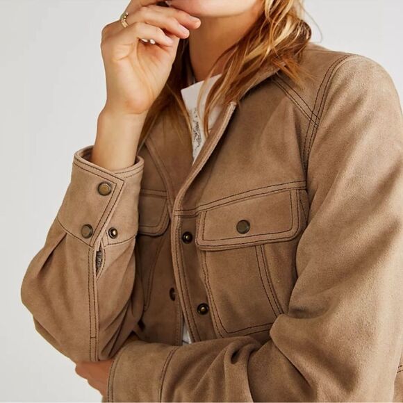 New Free People Lainie Suede Jacket / size XS - Picture 5 of 10